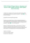 NUR 125 End of Chapter Quizzes &vert; Questions and Answers with Complete Solutions &vert; 2026 Update &vert; Joyce University