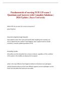 Fundamentals of nursing NUR 125 exam 1 Questions and Answers with Complete Solutions &vert; 2026 Update &vert; Joyce University