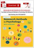Test Bank for Research Methods in Psychology 5th Edition by Beth Morling isbn-9781324085744