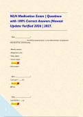 NLN Medication Exam &vert; Questions with 100&percnt; Correct Answers &lpar;Newest Update Verified 2026 &vert; 2027&period;     