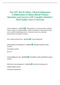 Nur 125&colon; Test &num;1 Safety&comma; Clinical Judgement&comma; Collaboration&comma; Evidence Based Practice Questions and Answers with Complete Solutions &vert; 2026 Update &vert; Joyce University