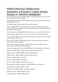 PNCB CPN Exam &lpar;2025&rpar; Exam Questions & Answers &vert; Latest Already Graded A&plus; UPDATE 2025&vert;2026&excl;&excl;