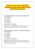 CSOWM Prep Exam 2026&sol;2027 &vert;  Complete Study Guide with Verified  Questions & Answers