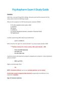 Psychopharm Exam II Study Guide Rated 100&percnt; correct