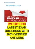 RN EXIT HESI LETEST EXAN QUESTIONS WITH 100&percnt;  VERIFIED ANSWERS
