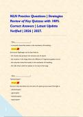 NLN Practice Questions &vert; Strategies Review of Key Quizzes with 100&percnt; Correct Answers &vert; Latest Update Verified &vert; 2026 &vert; 2027&period;     