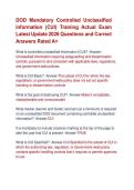 DOD Mandatory Controlled Unclassified  information &lpar;CUI&rpar; Training Actual Exam  Latest Update 2026 Questions and Correct  Answers Rated A&plus; 