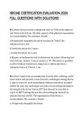 NRCME CERTIFICATION EVALUATION 2026 FULL QUESTIONS WITH SOLUTIONS