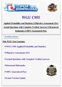WGU C955  Applied Probability and Statistics &vert;&vert; Objective Assessment &lpar;OA&rpar;  Actual Questions with Complete Verified Answers &vert;&vert; Structured  Rationales &vert;&vert; 100&percnt; Guaranteed Pass  2026 - 2027 Latest Version Update