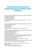 CSMLS Practice Questions And Answer  With Correct  Solutions 100&percnt; Graded A&plus;