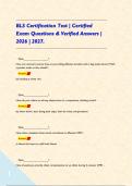 BLS Certification Test &vert; Certified Exam Questions & Verified Answers &vert; 2026 &vert; 2027&period;