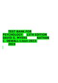 Test Bank for Psychology 13th Edition by David G&period; Myers & Nathan C&period; DeWall &ndash; Complete Chapter Questions & Verified Answers 2026