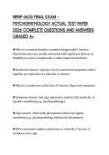 NRNP 6635 FINAL EXAM &ndash; PSYCHOPATHOLOGY ACTUAL TEST PAPER 2026 COMPLETE QUESTIONS AND ANSWERS GRADED A&plus;