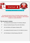 Accounting Information Systems 16th Edition Solutions Manual &ndash; Romney&comma; Steinbart&comma; Summers & Wood &vert; All Chapters &vert; 2026&ndash;2027 &vert; Verified A&plus;