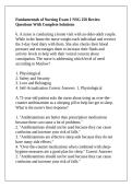 Fundamentals of Nursing Exam 1 NSG 250 Review Questions With Complete Solutions