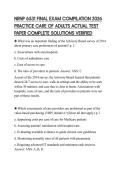 NRNP 6531 FINAL EXAM COMPILATION 2026 PRACTICE CARE OF ADULTS ACTUAL TEST PAPER COMPLETE SOLUTIONS VERIFIED
