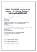   CSMLS EXAM PREP Questions  And Answers With Correct Solutions &sol; Latest   Updated 2025&sol;2026