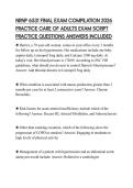 NRNP 6531 FINAL EXAM COMPILATION 2026 PRACTICE CARE OF ADULTS EXAM SCRIPT PRACTICE QUESTIONS ANSWERS INCLUDED