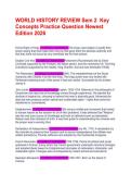 WORLD HISTORY REVIEW&colon; Semester 2 Key Concepts &plus; Practice Questions - Newest 2026 Edition &vert; High School & AP Exam Prep