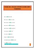 NURS 110 - EXAM 1 STUDY GUIDE 100&percnt; VERIFIED&period;
