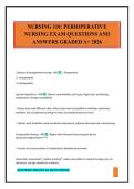 NURSING 110&colon; PERIOPERATIVE NURSING EXAM QUESTIONS AND ANSWERS GRADED A&plus; 2026