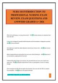 NURS 110 INTRODUCTION TO PROFESSIONAL NURSING EXAM REVIEW&period; EXAM QUESTIONS AND ANSWERS GRADED A&plus; 2026