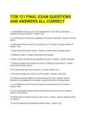 TCM 121 FINAL EXAM QUESTIONS AND ANSWERS ALL CORRECT 