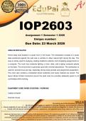 IOP2603 Assignment 1 &lpar;COMPLETE ANSWERS&rpar; Semester 1 2026 - DUE 23 March 2026