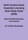 North Carolina Home Inspection Licensing Exam Study Guide 2026 PDF &ndash; Complete Prep & Practice Test
