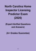 North Carolina Home Inspector Licensing Predictor Exam 2026 PDF &ndash; Full Practice & Exam Simulation
