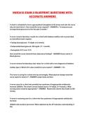 NUR3410 EXAM II BLUEPRINT QUESTIONS WITH ACCURATE ANSWERS 