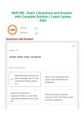 NUR 298 - Exam 1 Questions and Answers with Complete Solution &vert; Latest Update 2026