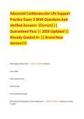 Advanced Cardiovascular Life Support  Practice Exam 3 With Questions And  Verified Answers  &lbrace;Correct&rcub; &vert;&vert;  Guaranteed Pass &vert;&vert; 2026 Updated &vert;&vert;  Already Graded A&plus; &vert;&vert; Brand New  Version&excl;&excl;&excl;&excl;
