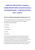 NURSE 420 &sol; NURS 420 Exam 3&colon; Leadership &ndash; Updated 2026&sol;2027 Edition&colon; Actual Exam Questions with Detailed Rationales &ndash; Comprehensive Practice Exam &ndash; Graded A&plus;