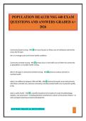 POPULATION HEALTH NSG 440 EXAM QUESTIONS AND ANSWERS GRADED A&plus; 2026