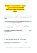 Multidimensional Care 1 Exam 2 Questions And verified Answers 100&percnt; Guaranteed pass