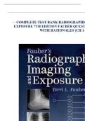 TEST BANK for Fauber&rsquo;s Radiographic Imaging & Exposure &lpar;7th Edition&rpar; &vert; Latest Update 2025&sol;2026 &vert; Verified Radiography Resource