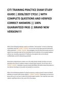 CITI TRAINING PRACTICE EXAM STUDY  GUIDE &vert; 2026&sol;2027 CYCLE &vert; WITH  COMPLETE QUESTIONS AND VERIFIED  CORRECT ANSWERS &vert;&vert; 100&percnt;  GUARANTEED PASS &vert;&vert; BRAND NEW  VERSION&excl;&excl;&excl;&excl;