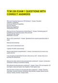 TCM 226 EXAM 1 QUESTIONS WITH CORRECT ANSWERS 
