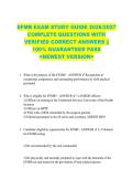 EFMB EXAM STUDY GUIDE 2026&sol;2027  COMPLETE QUESTIONS WITH  VERIFIED CORRECT ANSWERS &vert;&vert;  100&percnt; GUARANTEED PASS  <NEWEST VERSION> 