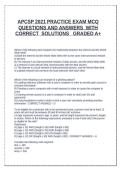  APCSP 2021 PRACTICE EXAM MCQ QUESTIONS AND ANSWERS  WITH CORRECT  SOLUTIONS   GRADED A&plus;