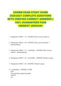 CSOWM EXAM STUDY GUIDE  2026&sol;2027 COMPLETE QUESTIONS  WITH VERIFIED CORRECT ANSWERS &vert;&vert;  100&percnt; GUARANTEED PASS  <NEWEST VERSION> 