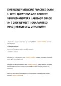 EMERGENCY MEDICINE PRACTICE EXAM  1  WITH QUESTIONS AND CORRECT  VERIFIED ANSWERS &vert; ALREADY GRADE  A&plus; &vert; 2026 NEWEST &vert; GUARANTEED  PASS &vert; BRAND NEW VERSION&excl;&excl;&excl;&excl;&excl; 