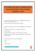 UTA NURS 5338 URGENT EMERGENCIES EXAM QUESTIONS AND ANSWERS GRADED A&plus; 2026