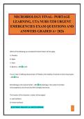MICROBIOLOGY FINAL- PORTAGE LEARNING&comma; UTA NURS 5338 URGENT EMERGENCIES EXAM QUESTIONS AND ANSWERS GRADED A&plus; 2026