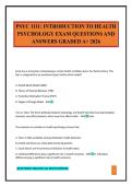 PSYC 1111&colon; INTRODUCTION TO HEALTH PSYCHOLOGY EXAM QUESTIONS AND ANSWERS GRADED A&plus; 2026