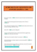 SCMH 1010 EXAM 1 QUESTIONS AND ANSWERS GRADED A&plus; 2026