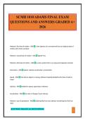 SCMH 1010 ADAMS FINAL EXAM QUESTIONS AND ANSWERS GRADED A&plus; 2026