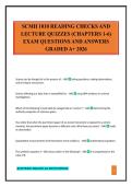 SCMH 1010 READING CHECKS AND LECTURE QUIZZES &lpar;CHAPTERS 1-6&rpar; EXAM QUESTIONS AND ANSWERS GRADED A&plus; 2026