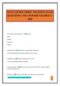 SGTS COURSE SSDEP&colon; TRAINING EXAM QUESTIONS AND ANSWERS GRADED A&plus; 2026